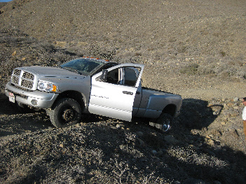 Dodge Dually on Mexican road. off , baja california, mexico, Vicente Guerrero 